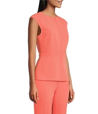 Preston & York Pamela Crepe Round Neckline Cap Sleeve Vest