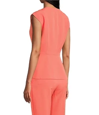 Preston & York Pamela Crepe Round Neckline Cap Sleeve Vest