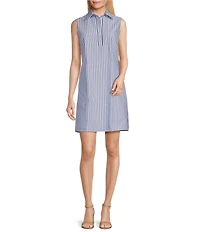 Preston & York Placket Button Sleeveless Collar Jenna Dress