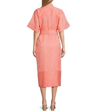 Preston & York Renee Mandarin Collar Neckline Short Sleeve Dress