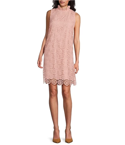 Preston & York Rita Lace Mock Neckline Tie Back Dress