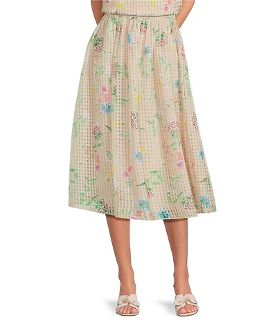 Preston & York Susie Printed Organza Coordinating Midi Skirt