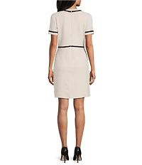 Preston & York Tara Knit Tweed Short Sleeve Sheath Dress