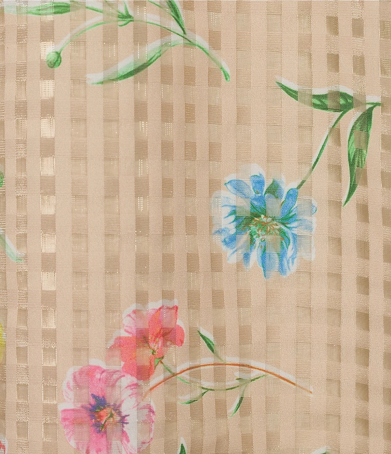 Preston & York Teegan Mock Neck Sleeveless Printed Organza Dress