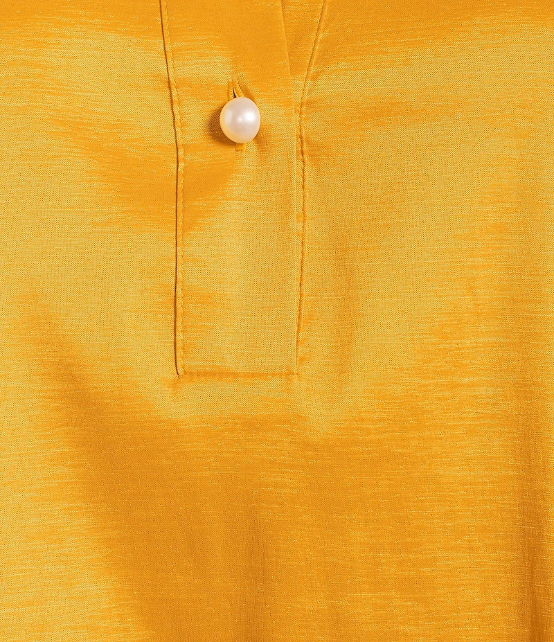 Preston & York Thea Stretch Taffeta Collar Neckline Long Sleeve Blouse