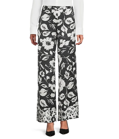 Preston & York Trudie Printed Satin Wide Leg Pants