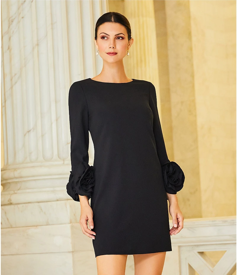 Preston & York Valentine Long Sleeve Ruffle Crepe Dress