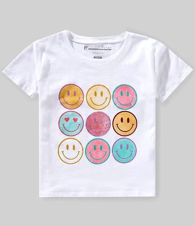 Prince Peter Big Girls Pastel Smiley Short Sleeve Graphic T-Shirt