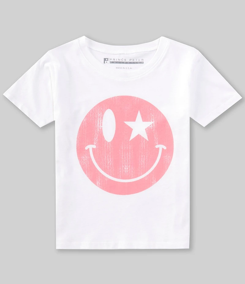 Prince Peter Big Girls Smiley Wink Short Sleeve T-Shirt