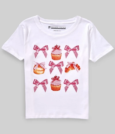 Prince Peter Big Girls Bow Pastries Short Sleeve T-Shirt