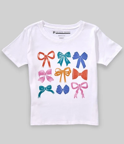 Prince Peter Big Girls Bow Graphic Short Sleeve T-Shirt