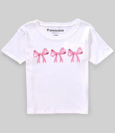 Prince Peter Big Girls Bow Short Sleeve T-Shirt