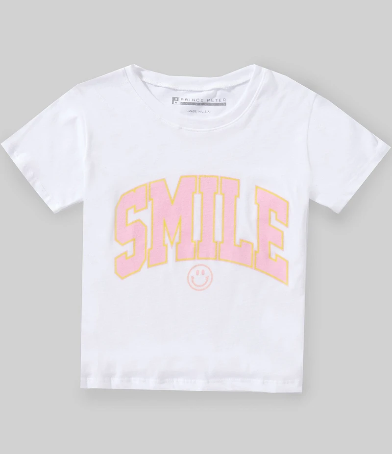 Prince Peter Big Girls Short Sleeve Smile Varsity T-Shirt