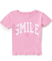 Prince Peter Big Girls Short Sleeve Smile Varsity T-Shirt