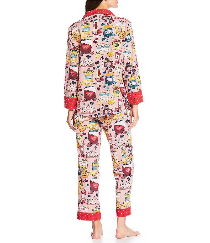 Printfresh Berry Bliss Long Sleeve Notch Collar Long Flannel Pajama Set