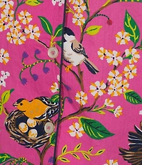 Printfresh Bird & Blossom Print Organic Cotton Short Sleeve Notch Collar Woven Shorty Pajama Set