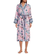 Printfresh Champagne & Caviar Woven Thermoregulating Sateen Long Sleeve Coordinating Long Robe