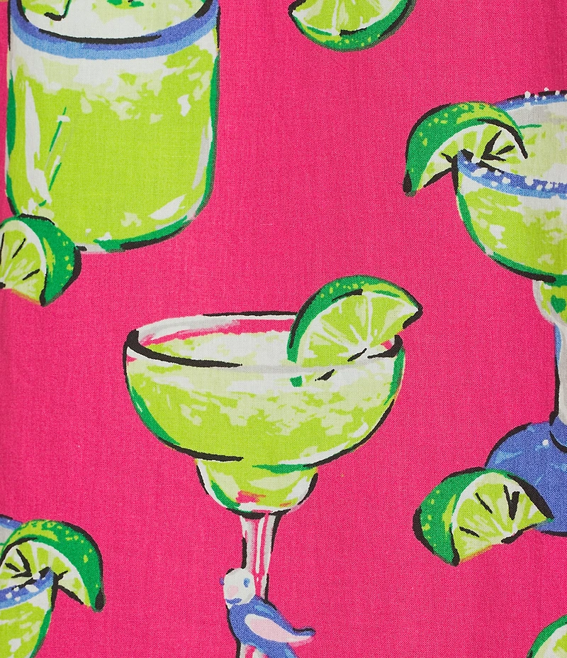 Printfresh Margarita Print Organic Cotton Short Sleeve Notch Collar Woven Shorty Pajama Set