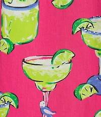 Printfresh Margarita Print Organic Cotton Short Sleeve Notch Collar Woven Shorty Pajama Set