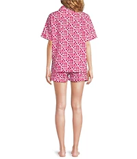 Printfresh Rhinestone Cowgirl Western Organic Cotton Short Sleeve Notch Collar Woven Shorty Pajama Set
