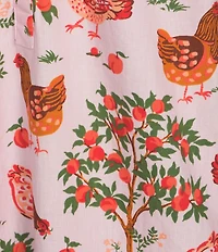 Printfresh Woven Hen House Sleeveless Sweetheart Neck Partial Button-Front Nightgown
