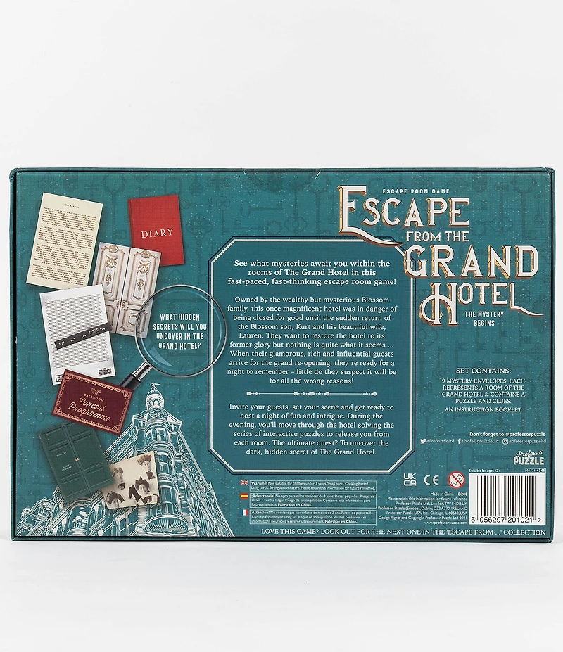 Professor Puzzle Escape From Grand Hotel Escape Room Game