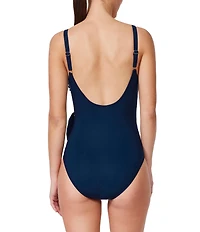 Profile By Gottex Canva V-Neck Tummy Control Surplice One Piece Swimsuit