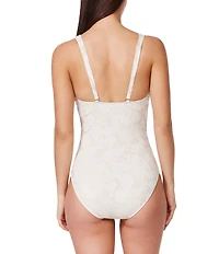 Profile by Gottex Jolene Texture Deep V-Neck Plunge One Piece Swimsuit