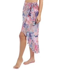 Profile By Gottex Karma High Low Ruffle Wrap Swim Cover-Up Skirt