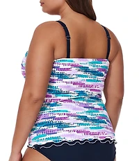 Profile by Gottex Plus Size Canva Underwire Shirred Tankini Swim Top