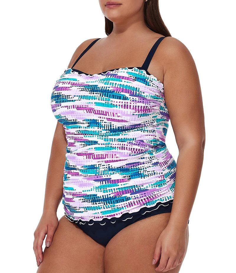 Profile by Gottex Plus Size Canva Underwire Shirred Tankini Swim Top