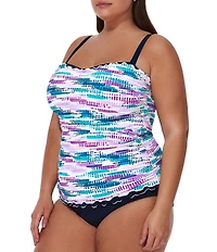 Profile by Gottex Plus Size Canva Underwire Shirred Tankini Swim Top