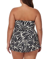 Profile by Gottex Plus Size Comeback Bandeau Neck Tummy Control One Piece Swim Dress