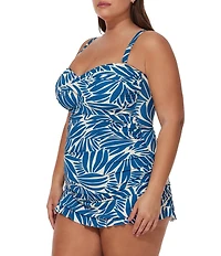 Profile by Gottex Plus Size Comeback Bandeau Neck Tummy Control One Piece Swim Dress