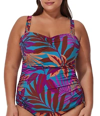 Profile by Gottex Plus Size Plantopia Sweetheart Neck Underwire Tankini Swim Top
