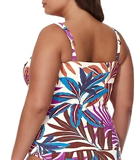 Profile by Gottex Plus Size Plantopia Sweetheart Neck Underwire Tankini Swim Top