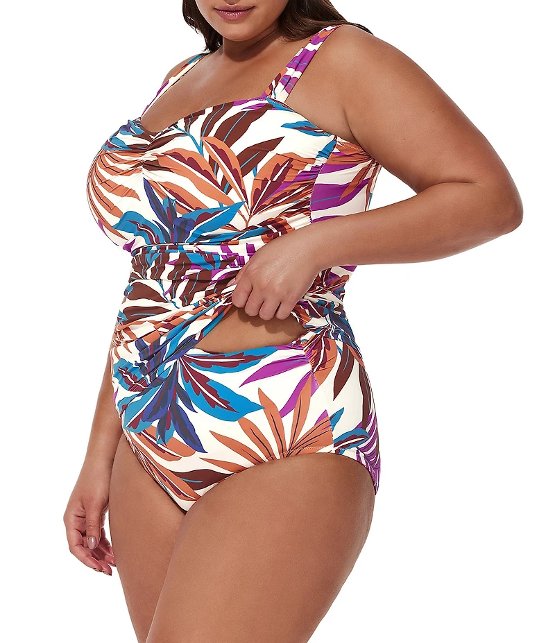Profile by Gottex Plus Size Plantopia Sweetheart Neck Underwire Tankini Swim Top