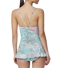 Profile by Gottex Souk Shirring V-Neck Tummy Control One Piece Swim Dress