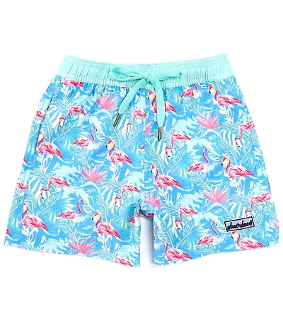 Properly Tied Boys Shordees Floral Flamingo Swim Trunks