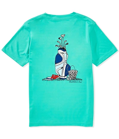 Properly Tied Big Boys 8-20 Golf Clubs Synthetic Short Sleeve Crew Neck Performance T-Shirt