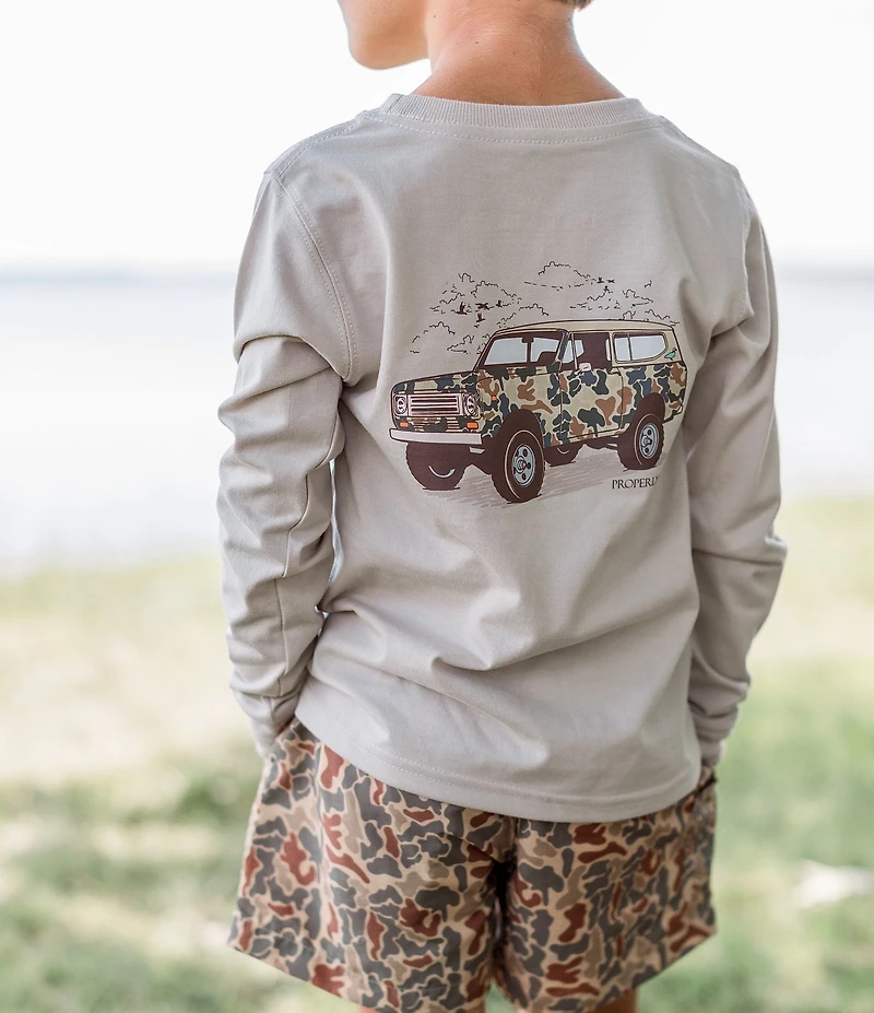 Properly Tied Big Boys Camo Truck Long Sleeve T-Shirt