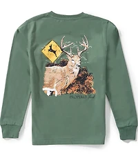 Properly Tied Big Boys Deer Crossing Long Sleeve Graphic T-Shirt