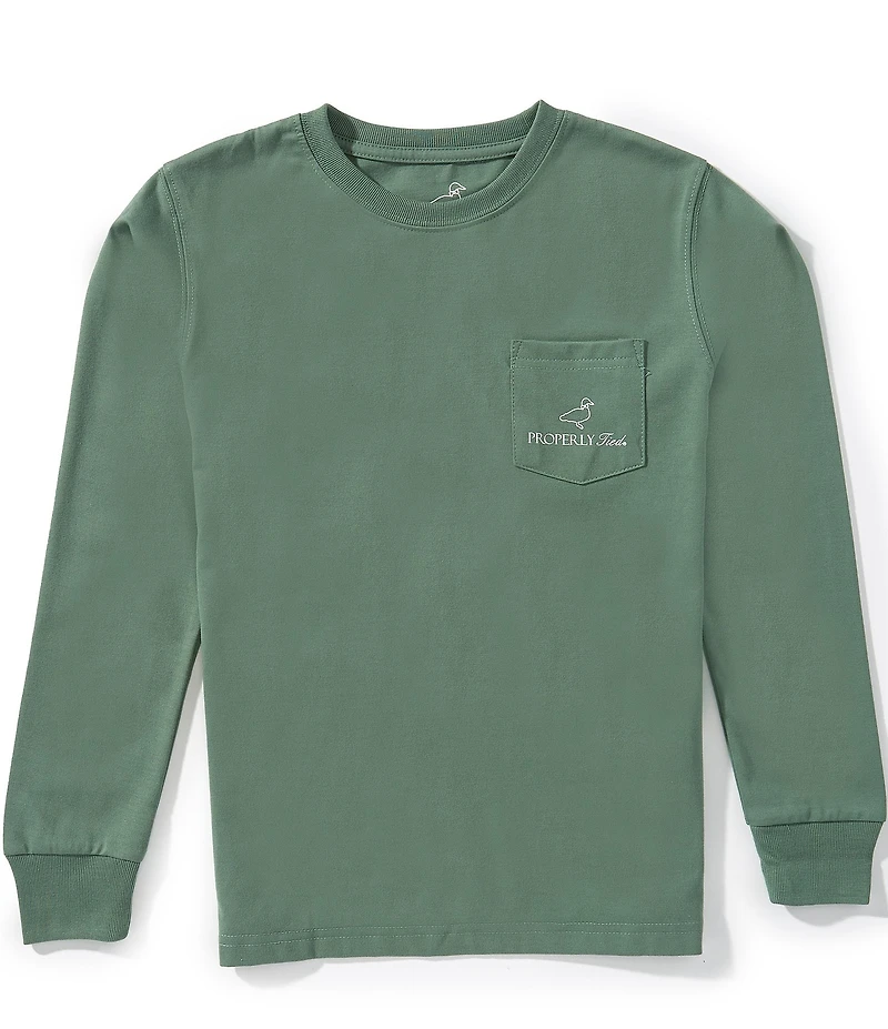 Properly Tied Big Boys Deer Crossing Long Sleeve Graphic T-Shirt
