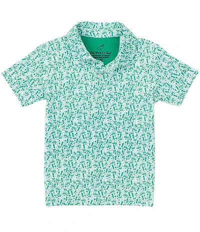 Properly Tied Big Boys Range Short Sleeve Back Nine Print Polo Shirt