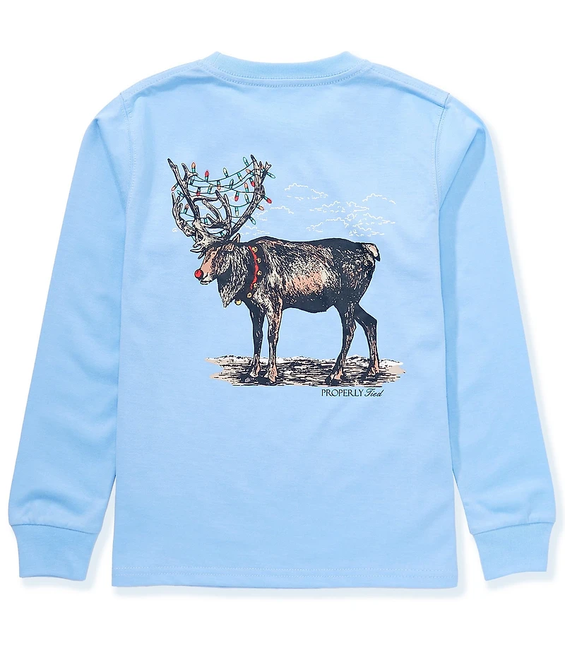 Properly Tied Big Boys Reindeer Long Sleeve T-Shirt
