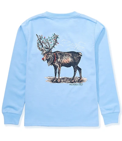 Properly Tied Big Boys Reindeer Long Sleeve T-Shirt