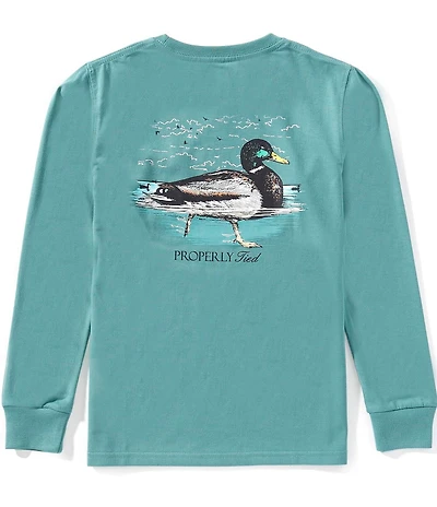 Properly Tied Big Boys Swimming Mallard Long Sleeve T-Shirt