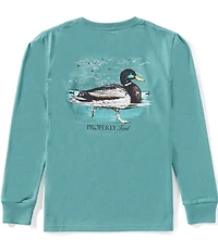 Properly Tied Big Boys Swimming Mallard Long Sleeve T-Shirt