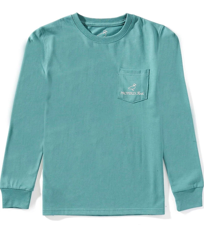 Properly Tied Big Boys Swimming Mallard Long Sleeve T-Shirt
