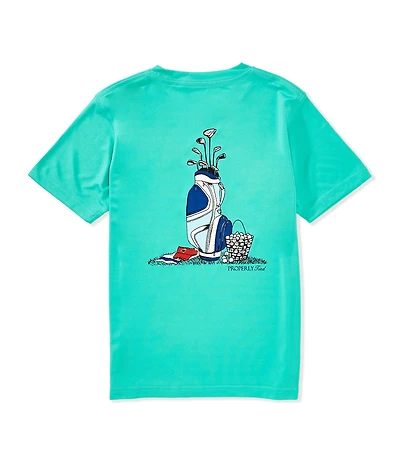 Properly Tied Little Boys Golf Clubs Synthetic Short Sleeve Crew Neck Performance T-Shirt